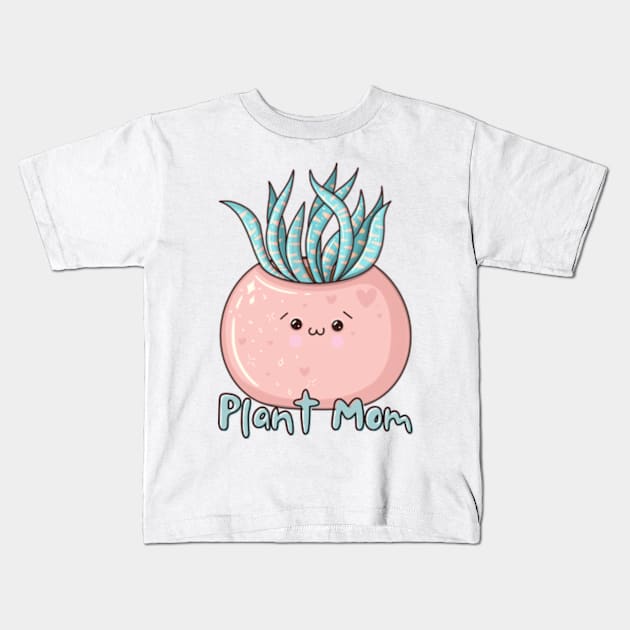 Cute Kawaii Succulent Plant Mom Kids T-Shirt by larfly